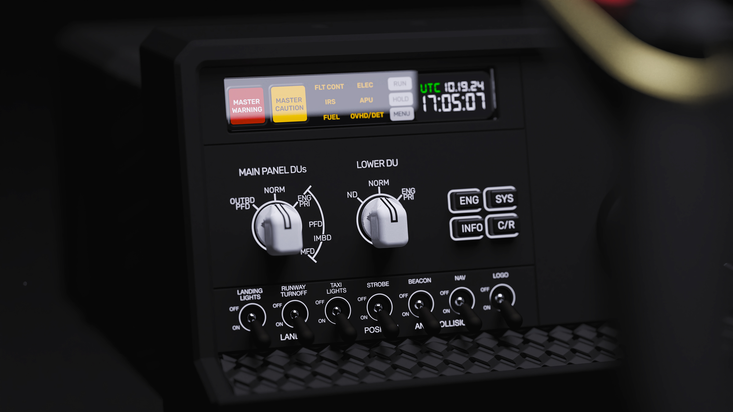 Left Commercial Module, Toggle Panel With Commercial Labels & Touch Screen Left Commercial Module