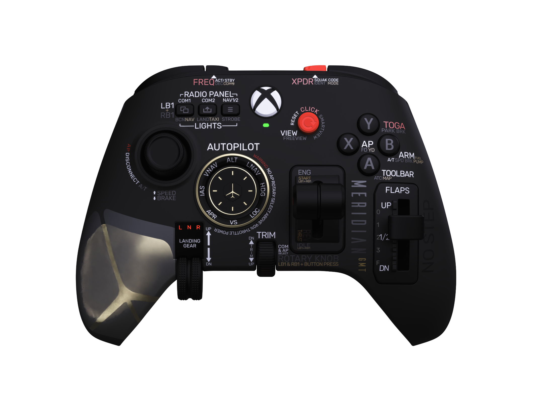 Handheld Flightdeck in its Commercial setup with Airbus-style flap detents